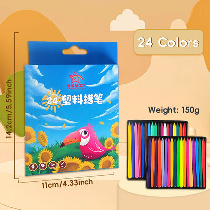 Multi-colors Plastic Triangle Crayon Set DIY Artist Supplies Hand-washable Crayons for Kids Gruesos Office Cultural Supplies
