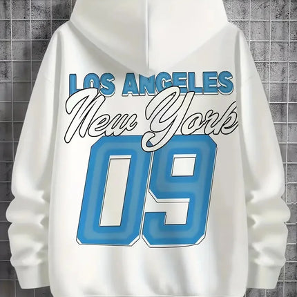 Fashionable new men's autumn Statue of Liberty print soft and comfortable hooded sweatshirt outdoor street style top