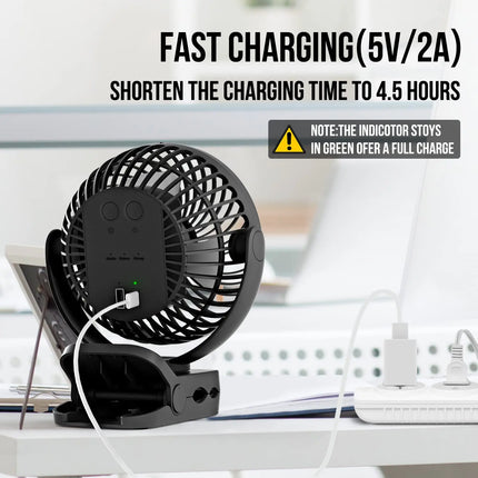 10000mAh rechargeable battery camping fan, three-speed, remote control with hook, 360° rotation