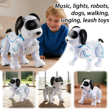 Bestselling Musical Dancing Robot Dog for Street Vending Wholesale Flashlight Walking Electronic Pet Toy, Built-in Melodies