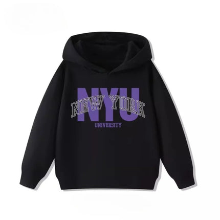 New York NYU Letters Children's Sweatshirt Boys and Girls Clothing Autumn and Winter Warm Student All-match Children's Hoodie
