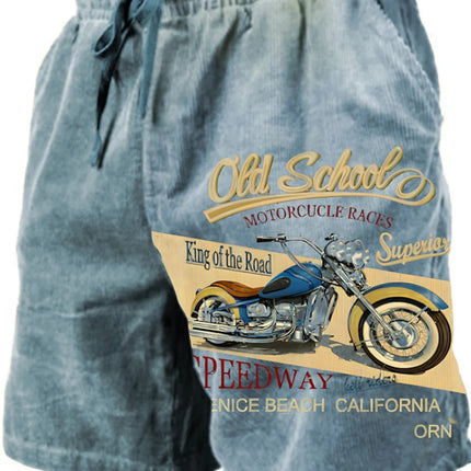 Men's Beach Pants Heavy Shaped Motorcycle 3D Printed Shorts Men Summer Breathable Shorts Fitness Street Shorts Men's Ropa Hombre