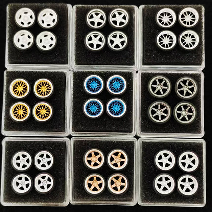 1/64 Chika Nabes Wheels or Brake Caliper 8.9mm 9.7mm 10.5mm Model Car Tires Rim Work S1 VSXX for 1:64 HW Tomy Mini GT Alloy Cars