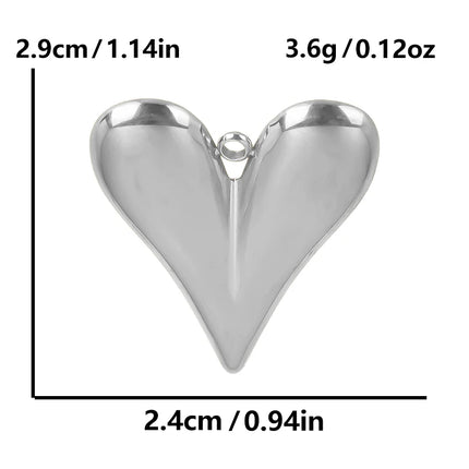 Elegant Love Breloques Stainless Steel Pendants For Jewelry Making Bulk Heart Charm Pendant 5pcs/Lot Materials To Make Bracelets