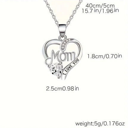 Elegant Style Heart-Shaped Pendant Necklace Hollow Design Mother's Day Gift Party Suitable for Best Friends Without Box