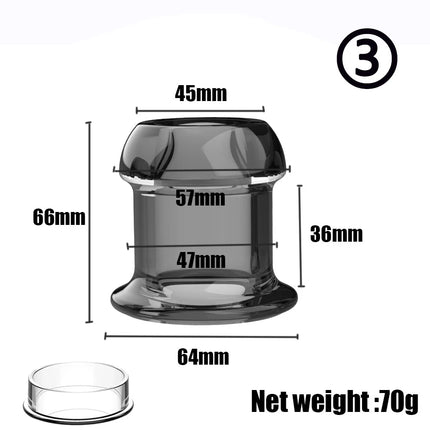 Transparent Hollow Anal Plug Set with Lids Leak-Proof Design Discreet Wear Anal Dilator Kit for Exploration Sex Toys