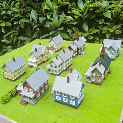 N Scale Model building kit Dwelling House 1:160 American Courtyard architecture Model Train Railway Layout DIY Material Diorama