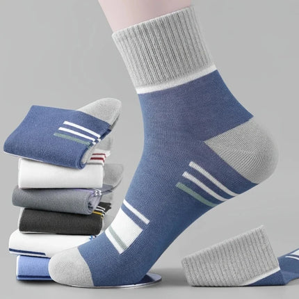 10/5/3pairs Breathable Con Sports Stockings Men Bamboo Fiber Autumn and Winter Men Socks Sweat Absorption Deodorant Business Sox
