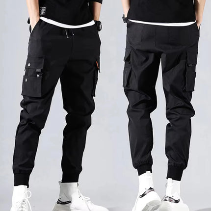 Men Vintage Cargo Pants Thin Multi-pocket Oversize Trousers Cotton Casual Jogger Jogging Streetwear Patch Male Clothing 2025 Z1