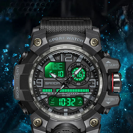 SANDA G style New Men's Watch 50M Waterproof Sports Military Quartz Watch For Male Electron Digital Wristwatch Reloj De Hombre