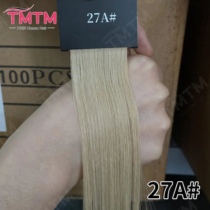 TMTM Russian Virgin Hair Weft Cuticle Aligned Natural Brown Bone Straight Hair Extensions Machine Made Weave 50g 100g Sales