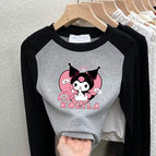 160 cm / Heart-shaped Kuromi [black and gray cotton]