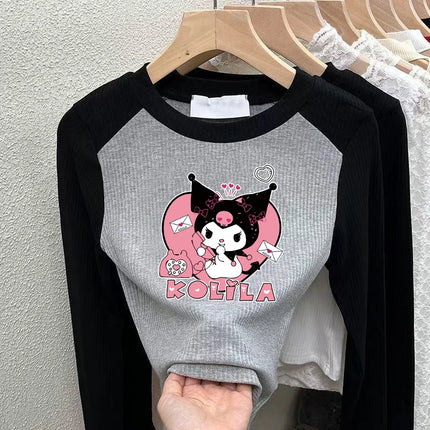 Girls Pure Cotton Long Sleeve T-shirt Spring Autumn Base Layer Shirt Inner Wear Children's Clothing Casual Slim Fit Round Neck