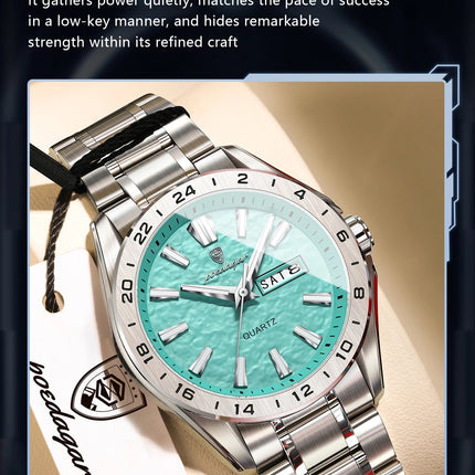 POEDAGAR Exquisite Fashion Men's Watches High Quality Waterproof Luminous Business Watch For Men Date Week Quartz Men's Wristwatch