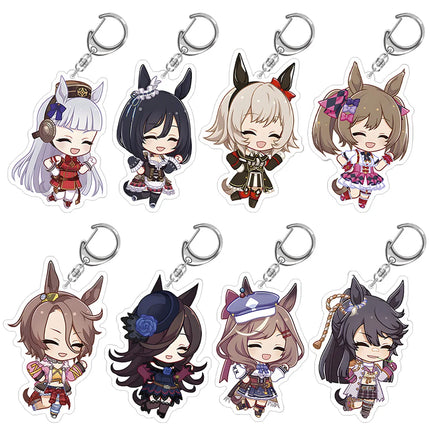 Uma Musume Pretty Derby Tokai Teio Silence Suzuka Gold Ship Mejiro McQueen Vodka Daiwa Scarlet Chibi  Acrylic keychain pendant