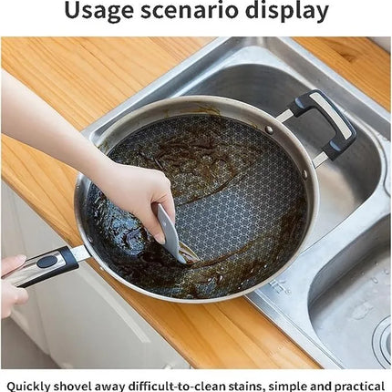 Penguin Shaped Silicone Kitchen Scraper, Flexible Non-Scratch Cleaning Tool for Baking Residue & Grease, Safe for Stainless Steel Surfaces & Sink Washing