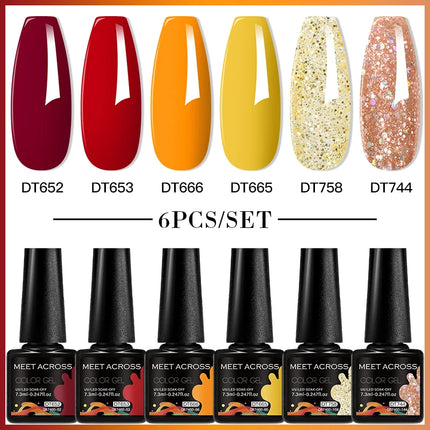 6pc Nail Gel Polish Set DIY Nail Art Semi Permanent UV LED Gel Kit For Nails Decoration Manicure Soak Off Painting Vernis Design