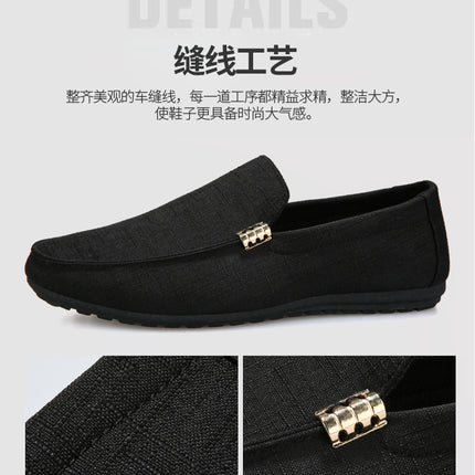 Men Casual Shoes Canvas Slip On Fashion Loafers for Male Luxury Dress Driving Shoes Formal Wedding Party Flats Plus Size