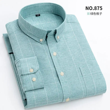 Men's Long Sleeve Shirt Non-Ironing Oxford Spinning Spring Summer Autumn Slim Casual Comfortable All Fashion Fast Color Shirt