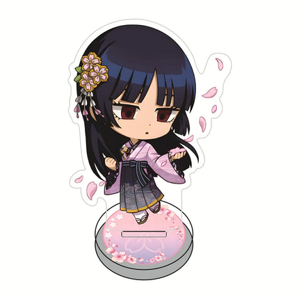 Gintama 10cm Blue Cherry Blossom Kimono Themed Acrylic Stand Figures keychain Anime Collectible Standee, Desk Decor Gift for Fan