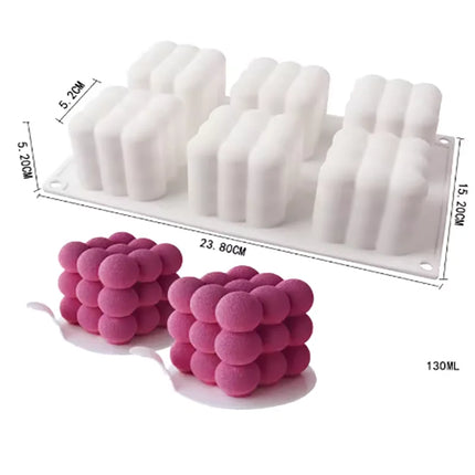 Silicone Mold Pastry 3D Cake Design Mini Cupcake Mousse Muffin Heart Bubble Square Baking Mold