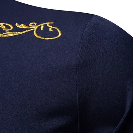 Retro Court Style Embroidered Long Sleeve Shirt Men's Collared Shirt Spring 2025 New Arrival Casual British Style Clothing