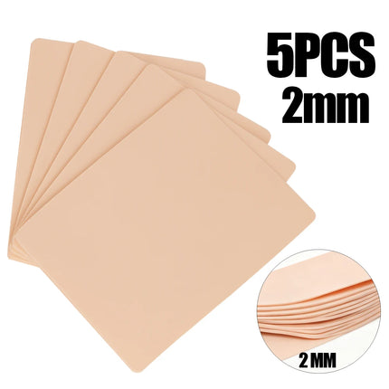 Silicone Tattoo Practice Skin 1/2/3mm Thick Double Side Tattoo Fake Skin Synthetic Leather Permanent Makeup Tattoo Skin