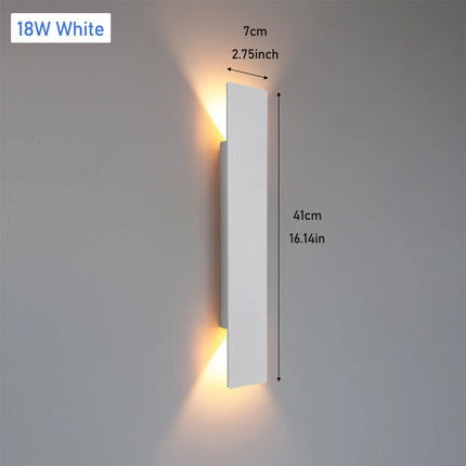 Outdoor LED Wall Lamp IP65 Waterproof Aluminum Up Down Light 18W 110V/220V Black White for Courtyard Porch Exterior Lighting