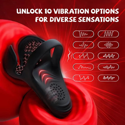 Remote Vibrating Cock Ring Male Remote Control Penis Ring Ejaculation Delay Testicle Stimulator Adult Sex Toy for Men Couple