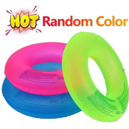 Summer Pool Fluorescent Inflatable Toys Outdoor Swimming Ring Color Random Beach Swimming Floating Water Toys for Kids Adults