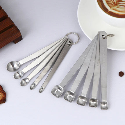 Hot Sale 5Pcs/Set Stainless Steel Small Measuring Spoons Seasoning Dry And Liquid Ingredients Kitchen Accurate Cooking Gadgets