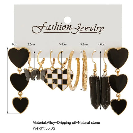 Green Butterfly Heart Dangle Earring Set for Girls Acrylic Gold Color Pearl Set Ear Rings 2023 New Fashion Jewelry Gifts