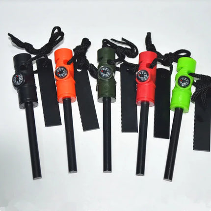 Outdoor compass Waterproof Ignition Stick Magnesium Strip Scraper Camping Survival Ignition Stone Portable Fire Starting Device