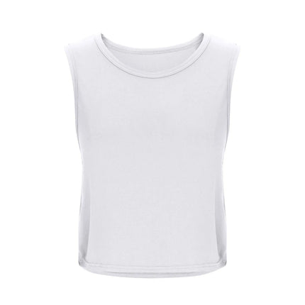 Women Sleeveless Yoga Tops Breathable Blouse Cover Up Gym Workout Cool T-Shirt Running Short Tank Crop Top Athletic Vest