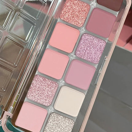 12 Colors Shimmer Matte Eyeshadow Palette Nude Rose Pink Glitter Pigment Eye Shadow Lasting Waterproof Make Up Palette Cosmetics