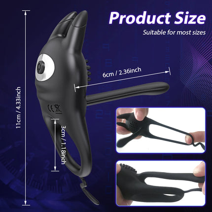 Vibrating Penis Ring for Men Cock Ring Delay Ejaculation Penis Extension Erection Anal Clitoris Stimulation Sex Toy for Couples