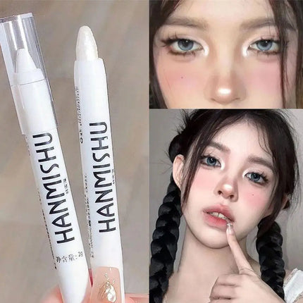 Shimmering Highlight Stick Pearlescent Matte Eyeshadow Silkworm Stick White Pen Glitter Silver Highlighter Pen Eyeliner Lyi A5V5