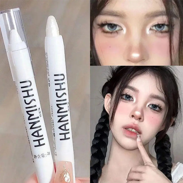 Shimmering Highlight Stick Pearlescent Matte Eyeshadow Silkworm Stick White Pen Glitter Silver Highlighter Pen Eyeliner Lyi A5V5