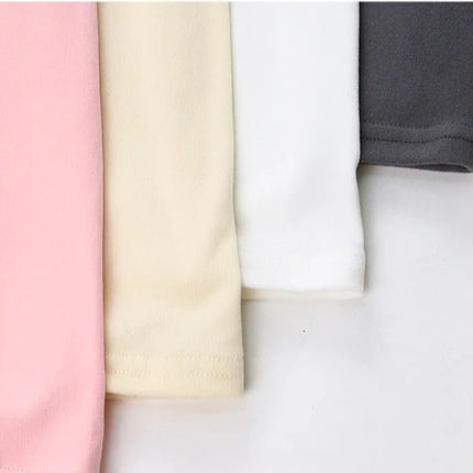 New 2025 Autumn Winter Boys Girls Kids Fashion Solid T-Shirt Tops Children O-Neck Long Sleeve Warm Casual T-Shirts