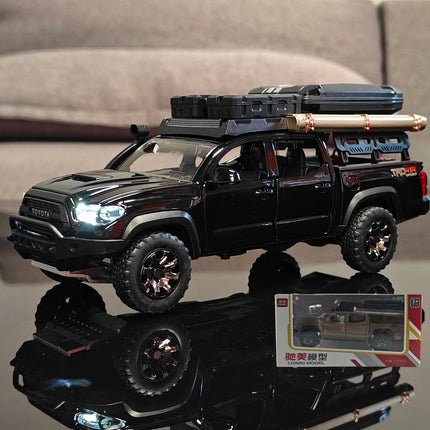 1:32 Toyota Tacoma TRO Off Road Pickup Alloy Diecast Model Computer Desktop Decoration With Sound Light Beautiful Christmas Gift