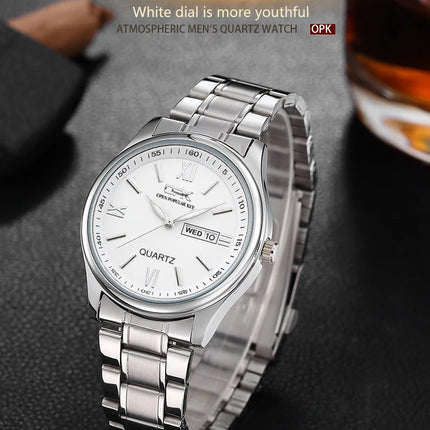 OPK 8123 Men's Fashion Quartz Wristwatch Original Waterproof Luminous Automatic Movement Dual Calendar Display Reloj