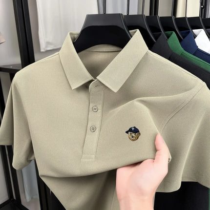 Luxury fashion brand short sleeve men polo shirt summer soft breathable lapel T-shirt new trend exquisite embroidery premium top