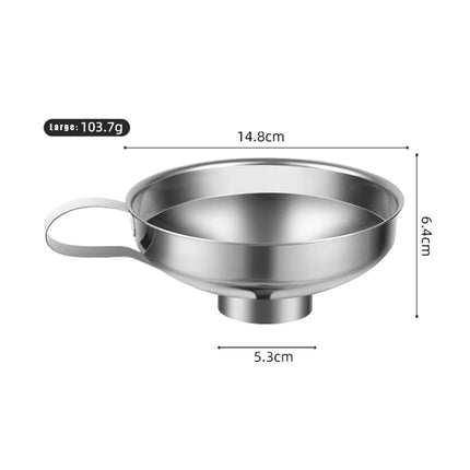 Stainless Steel Wide Mouth Funnel, Kitchen and Household Large Diameter Funnel, Multifunctional Jam Canning Funnel