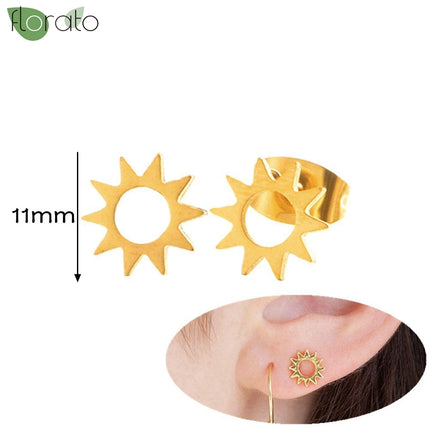 925 Silver Needle Fashion Heart Gold Color Stud Earrings for Women Exquisite Zircon Small Earrings Luxury Ear Piercing Jewelry