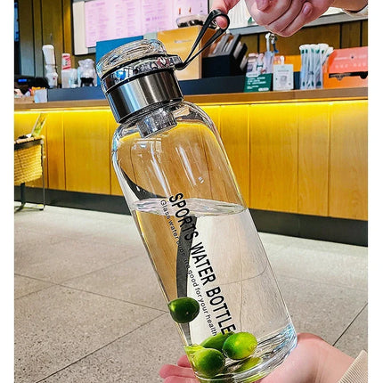 Large Capacity Glass Water Bottle Transparent Milk Juice Cup  for Tour Outdoor Sports and Travel Leak Glass Bottle