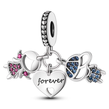 Charm Hot Sales 925 Sterling Silver Charms Beads CZ pave Round Charms Fit Original Bracelet Necklace Charms Jewelry Gift DIY