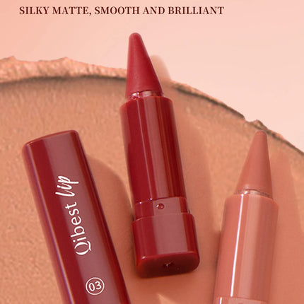 Twist Up Lip Liner Lipstick Pen Multipurpose Powder Blusher Velvet Matte Waterproof Lip Contour Non Stick Cup Lip Rouge Makeup