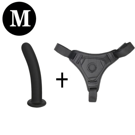 Orissi Silicone Strap-On Set, Realistic Wearable Toy, Adjustable Belt, Soft Silicone,  for Couples, G-Sort, Anal, Butt Plug