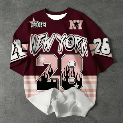 Girl's Boy's Sports Jersey New York 28 Print Short Sleeve T-Shirt Summer Graphic Tee Plus Size Men's Women's Sports T-Shirt