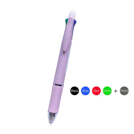 Creative 5 In 1 Erasable Gel Pen 0.7mm Blue Black Red Green Magic Refills 0.5mm Mechanical Pencil Writing Painting Stationery